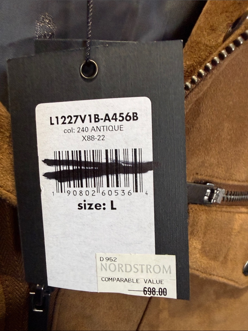 John Varvatos Brown Suede Bomber Jacket - Picture 3 of 8
